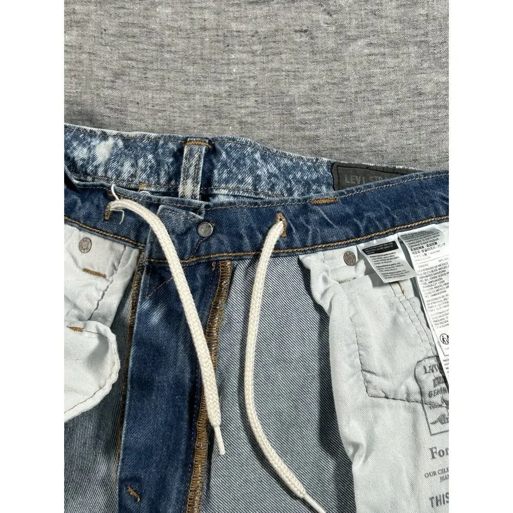 Levis Super Baggy Jeans Men 32x34 Acid Wash Drawstring Skateboarding Y2K